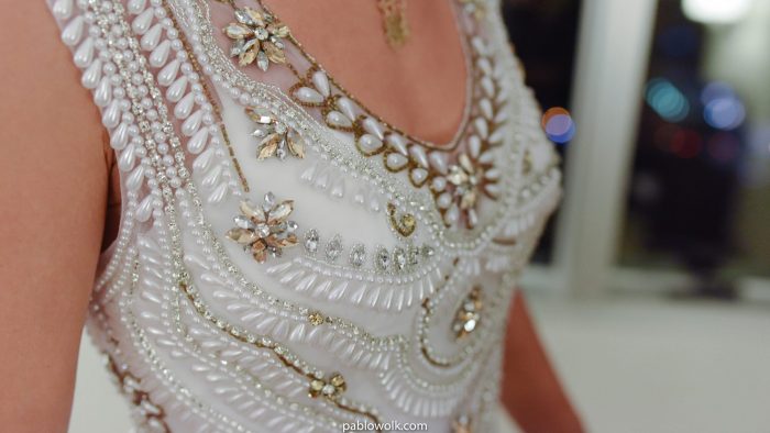 Detalle del bordado del vestido de Novia de Gina
