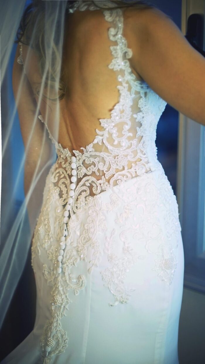 Detalle del bordado en vestido de Novia