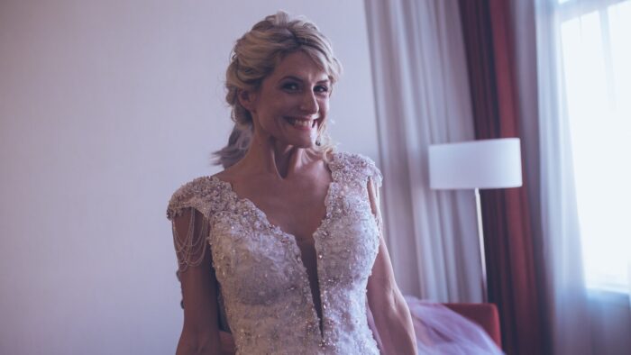 La sonrisa de la novia en la previa